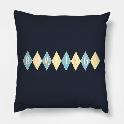 Bowling Retro Throw Pillow Official Bowling Merch