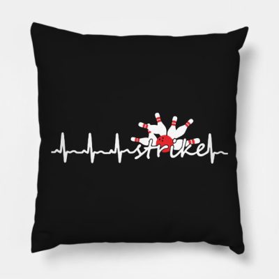 Bowling Heartbeat Throw Pillow Official Bowling Merch