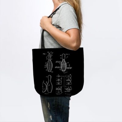 Bowling Pin Vintage Patent Hand Drawing Tote Official Bowling Merch