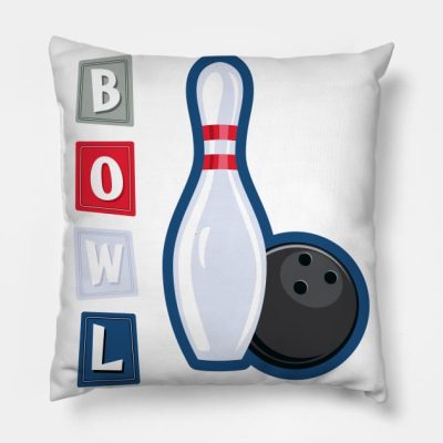 Retro Bowling Throw Pillow Official Bowling Merch