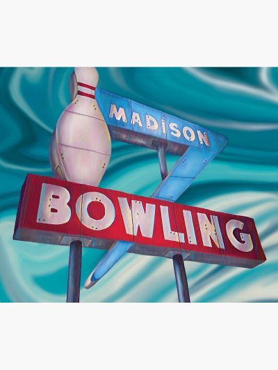 Historic Madison Bowling Alley Sign Tapestry Official Bowling Merch