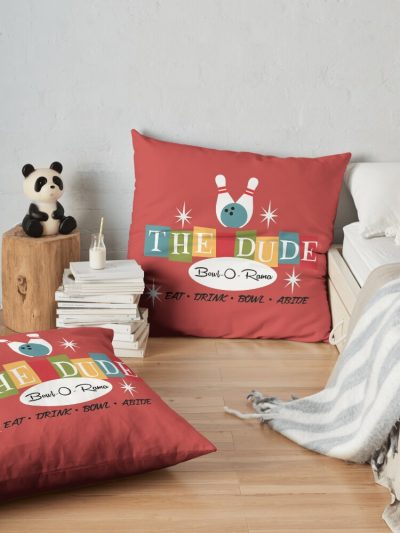 The Dude Bowling Throw Pillow Official Bowling Merch