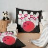 Red Bowling Ball Strike Throw Pillow Official Bowling Merch