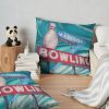 Historic Madison Bowling Alley Sign Throw Pillow Official Bowling Merch