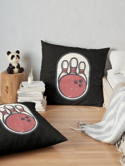 Bowling Throw Pillow Official Bowling Merch