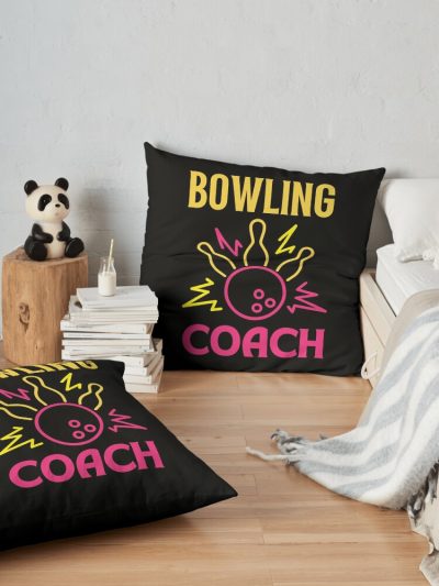 Bowling Coach Throw Pillow Official Bowling Merch