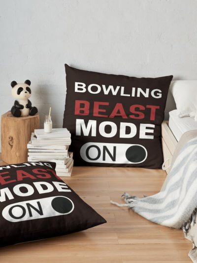 Bowling Beast Mode, Funny Bowling, Bowling Throw Pillow Official Bowling Merch