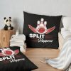 Bowling - Split Happens Bowling Throw Pillow Official Bowling Merch