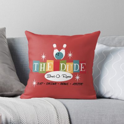 The Dude Bowling Throw Pillow Official Bowling Merch