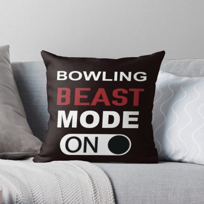 Bowling Beast Mode, Funny Bowling, Bowling Throw Pillow Official Bowling Merch