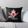 Bowling - Split Happens Bowling Throw Pillow Official Bowling Merch