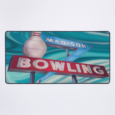 Historic Madison Bowling Alley Sign Mouse Pad Official Bowling Merch