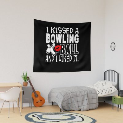 Bowling - I Kissed Bowling Ball Tapestry Official Bowling Merch