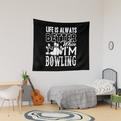 Bowling - Life Is Better When Bowling Tapestry Official Bowling Merch