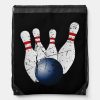 funny lucky bowling and pin distressed design drawstring bag r874d878a7f814f328cd18c23549e574a zffcx 1000 - Bowling Gifts