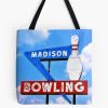 Vintage Neon Bowl Sign With Bowling Pin Tote Bag Official Cow Anime Merch