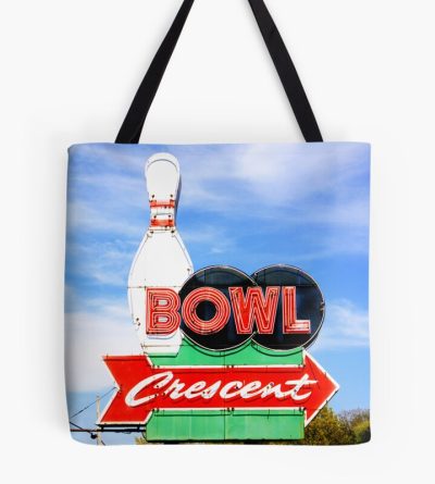 Vintage Neon Bowl Sign With Bowling Pin Tote Bag Official Cow Anime Merch