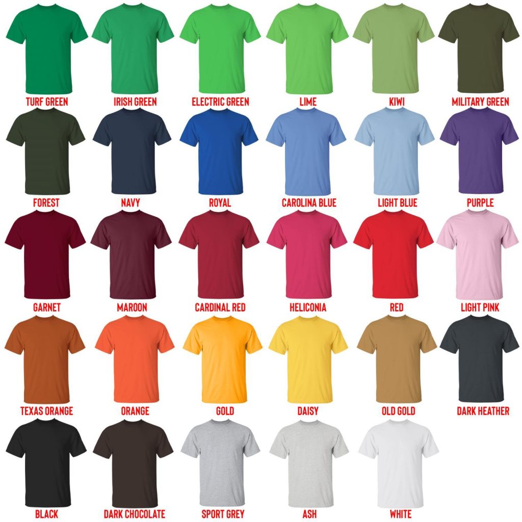 t shirt color chart - Bowling Gifts