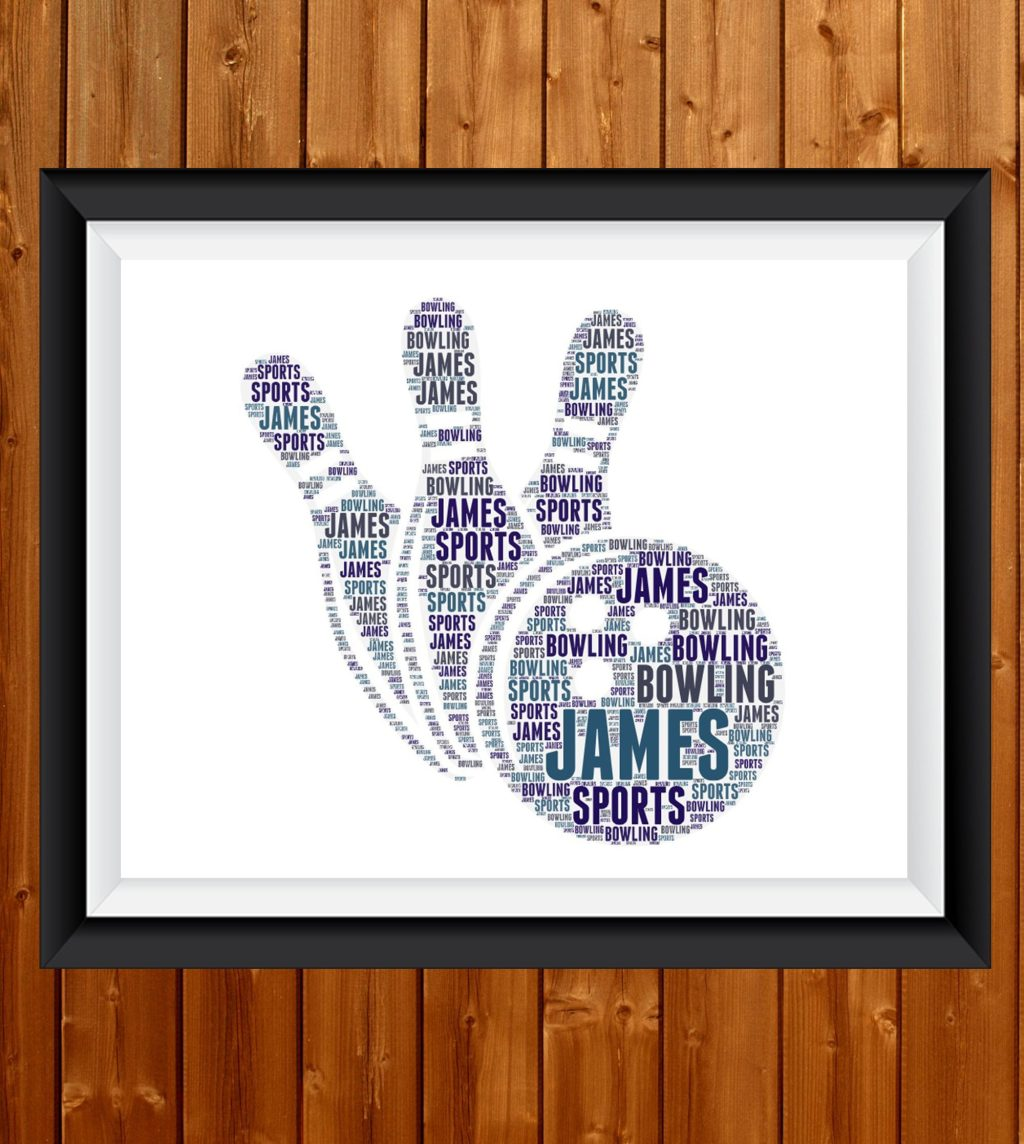 Personalised Bowling Gifts Wall Art Wall