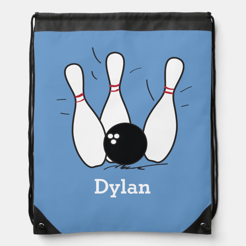 Custom Name Bowling Drawstring Backpack