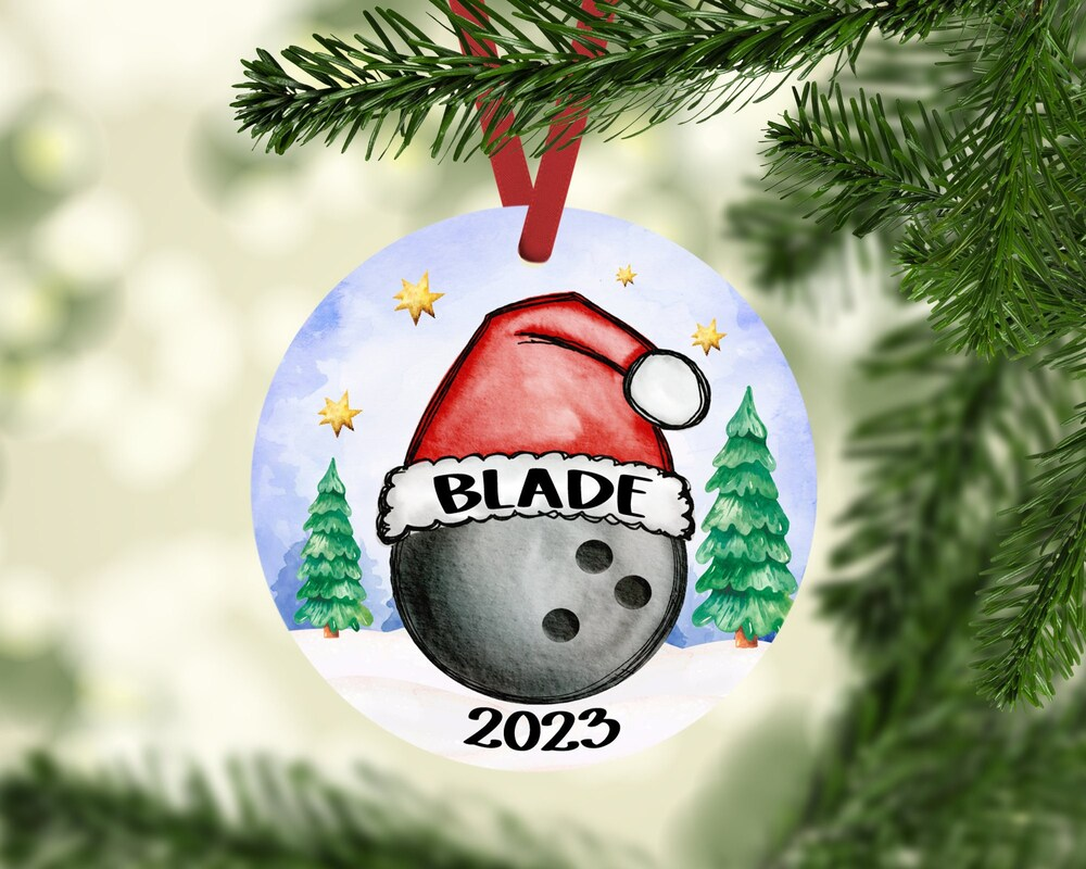 Bowling Christmas Ornaments Personalized