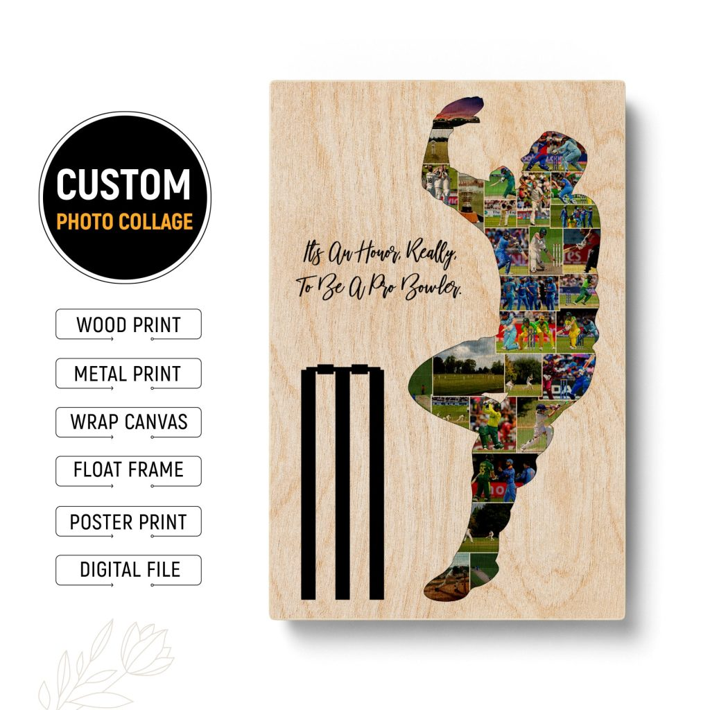 Personalised Cricket Bowling Wall Art